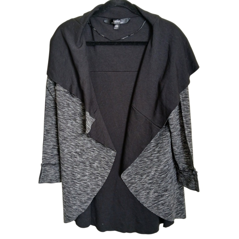 Kensie Women's Draped Waterfall Open Front Cardigan Sweater – Size Medium